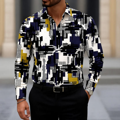 3D Print Casual Button Shirt