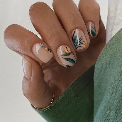Green Leopard Press On Nails