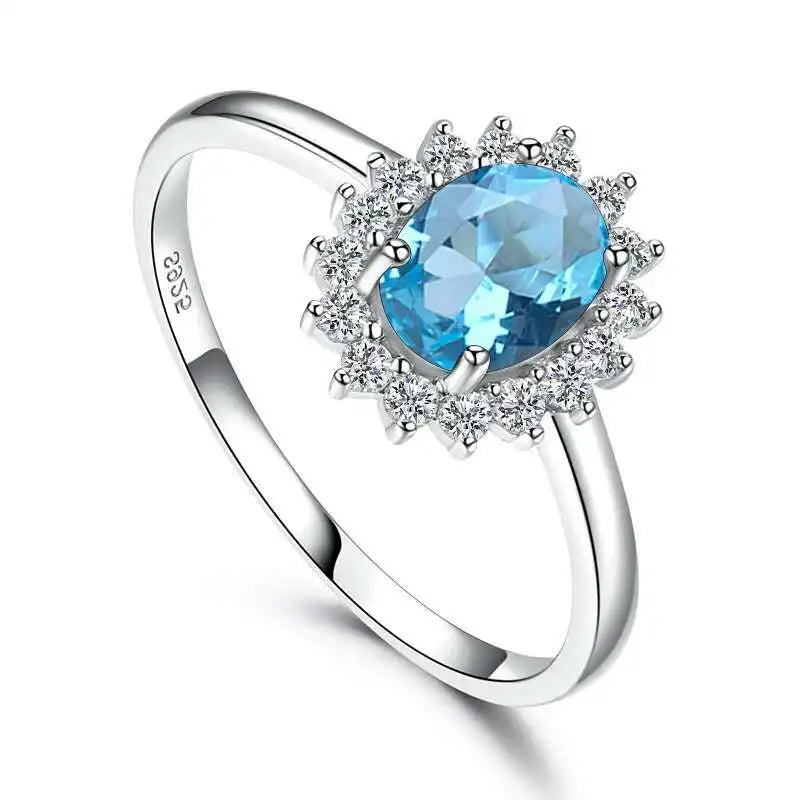Floral Topaz Zircon Ring