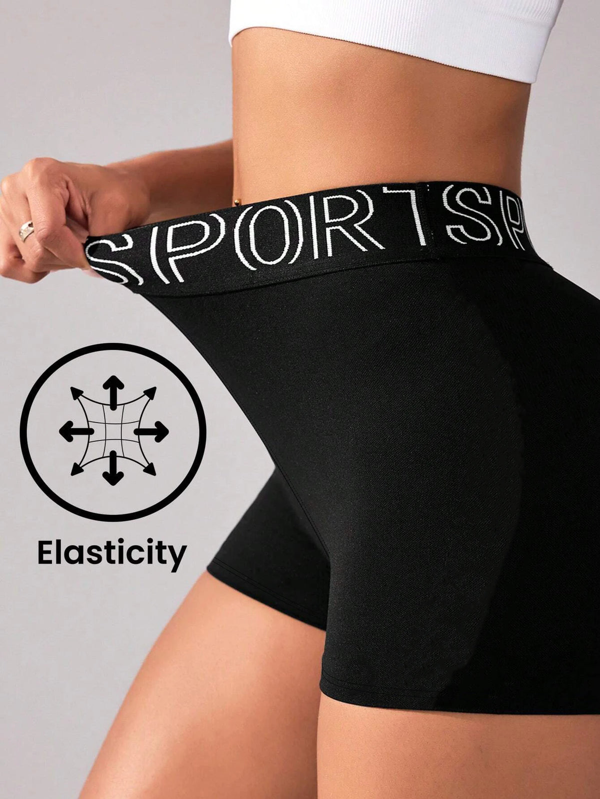 Letter Waistband Sports Shorts