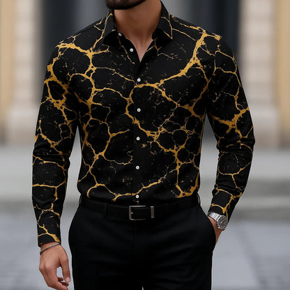 3D Print Casual Button Shirt