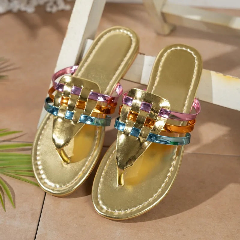 Women Light Print Summer Slides