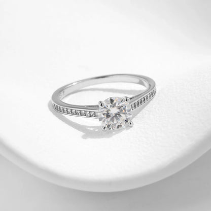 Moissanite Sterling Silver Wedding Band