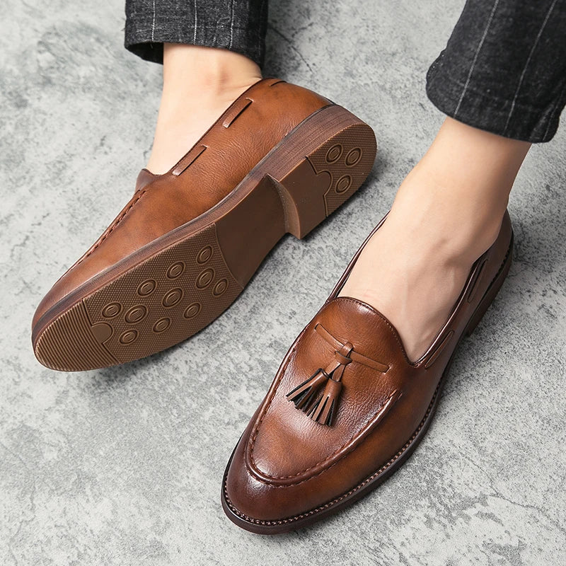 Leather Slip-on High Shoes