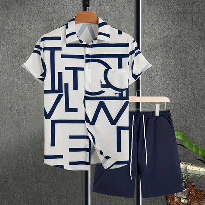 Hawaiian 3D Print Shirt Shorts Set
