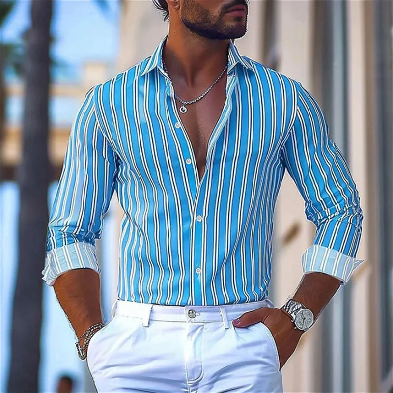 3D Print Casual Stretch Shirt