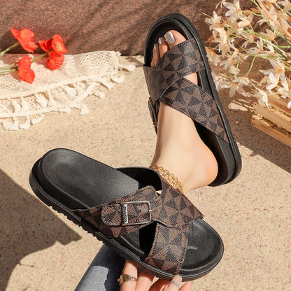 Platform Patchwork Slippers
