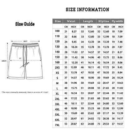 Hawaiian Math Print Beach Shorts