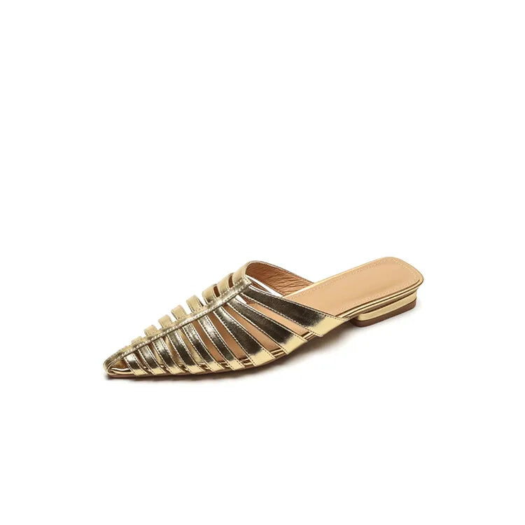 Leather Narrow Band Slippers