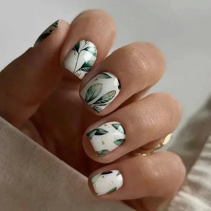 Green Leopard Press On Nails
