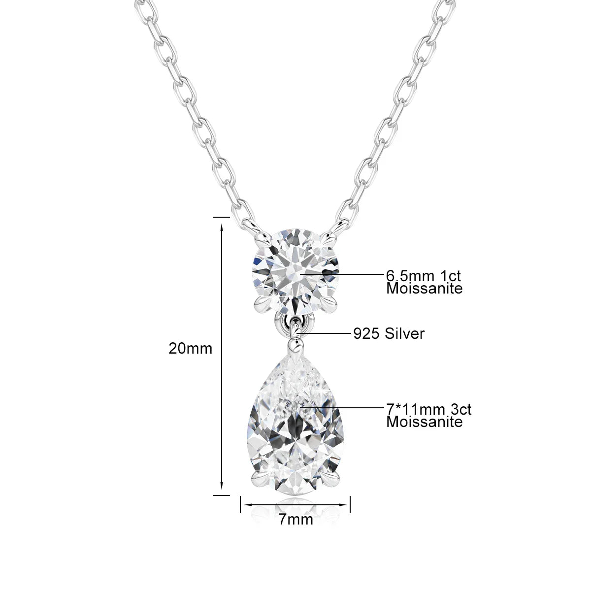 Pear Moissanite Pendant