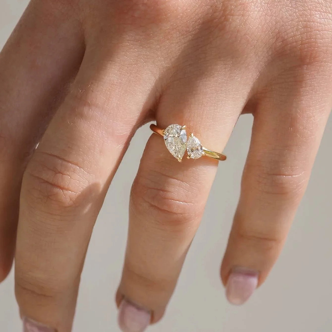 Water Drop Zircon Silver Ring