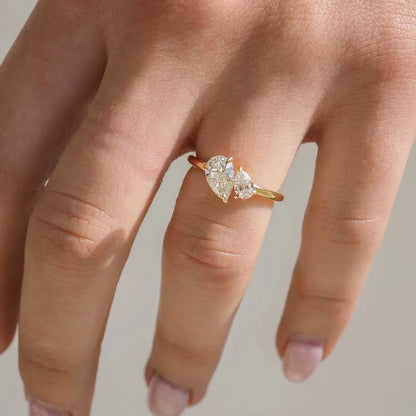 Water Drop Zircon Silver Ring