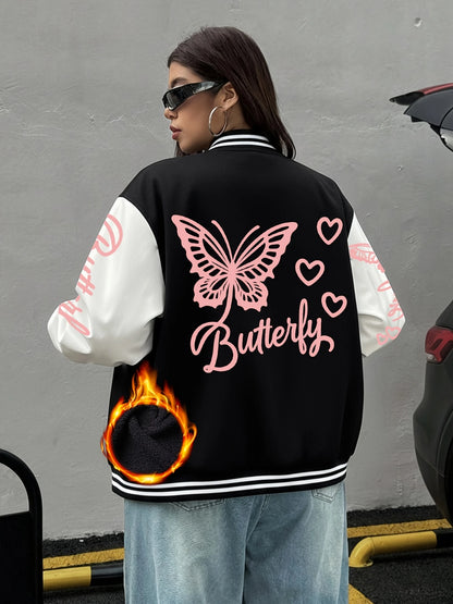 Butterfly Heart Baseball Jacket
