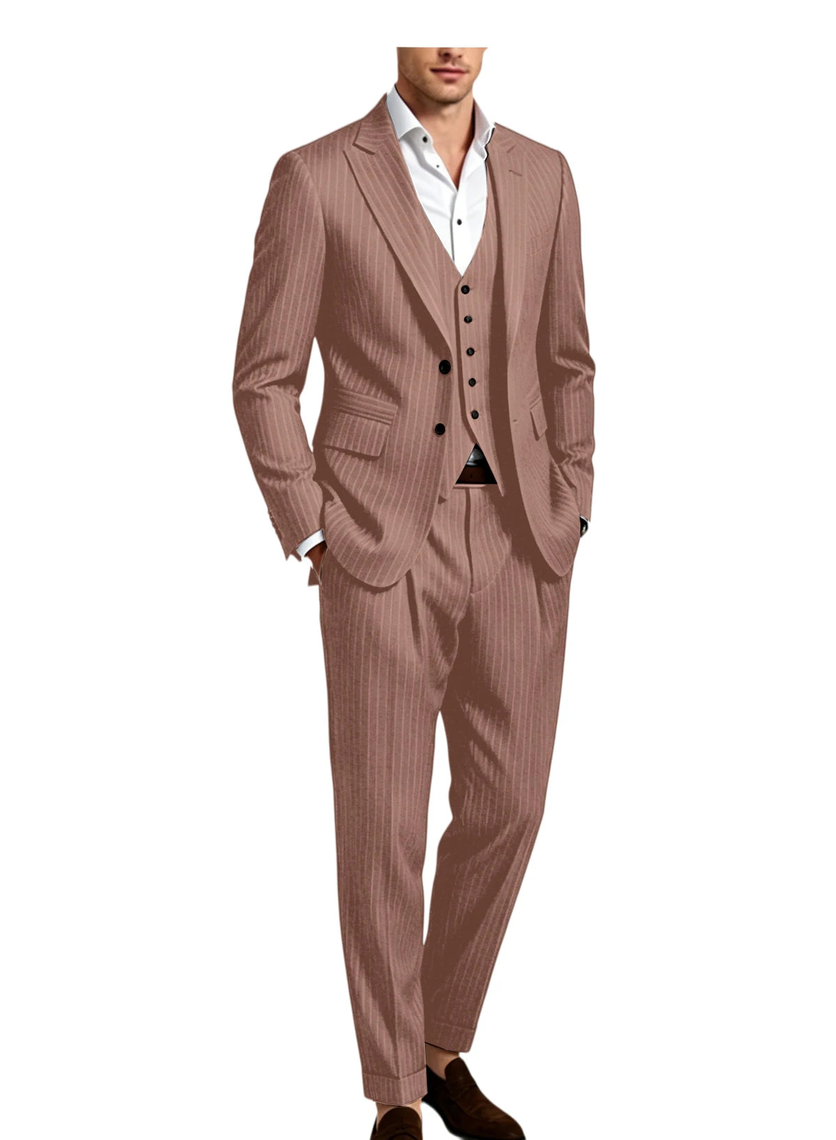 Pinstripe Three-Piece Formal Tuxedo