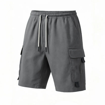 Cargo Shorts Drawstring Buckle Pockets