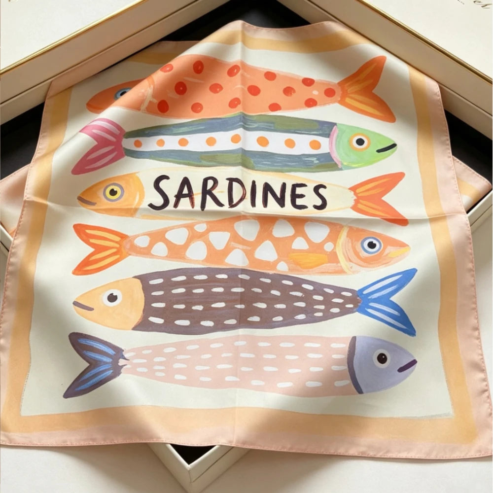 Fruit Print Korean Square Scarf