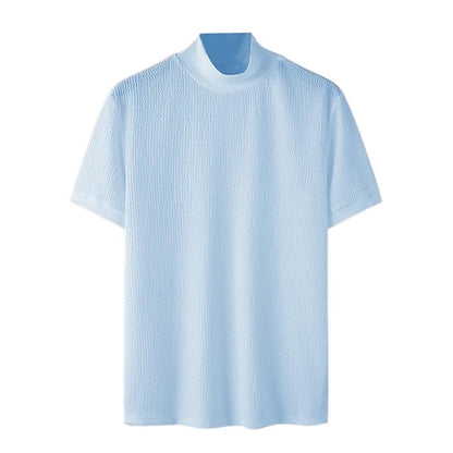 Textured High-Neck Korean Bottoming Tee