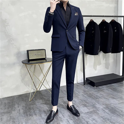 Single-Breasted Plus-Size Slim Tuxedo Suit