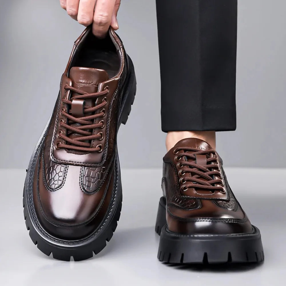 Brown Leather Retro Shoes