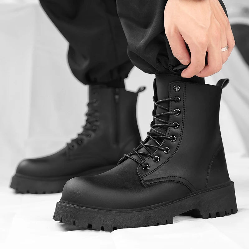 Leather High Top Boots