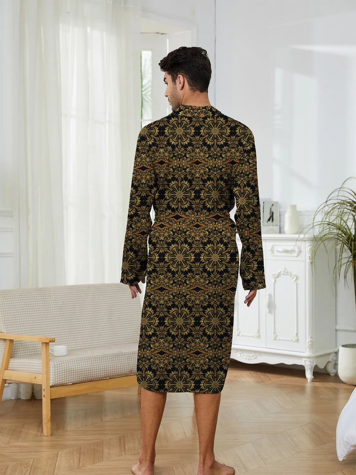 3D Lion Print Bathrobe