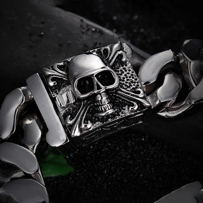 Men’s Heavy Punk Skull Cuban Bracelet