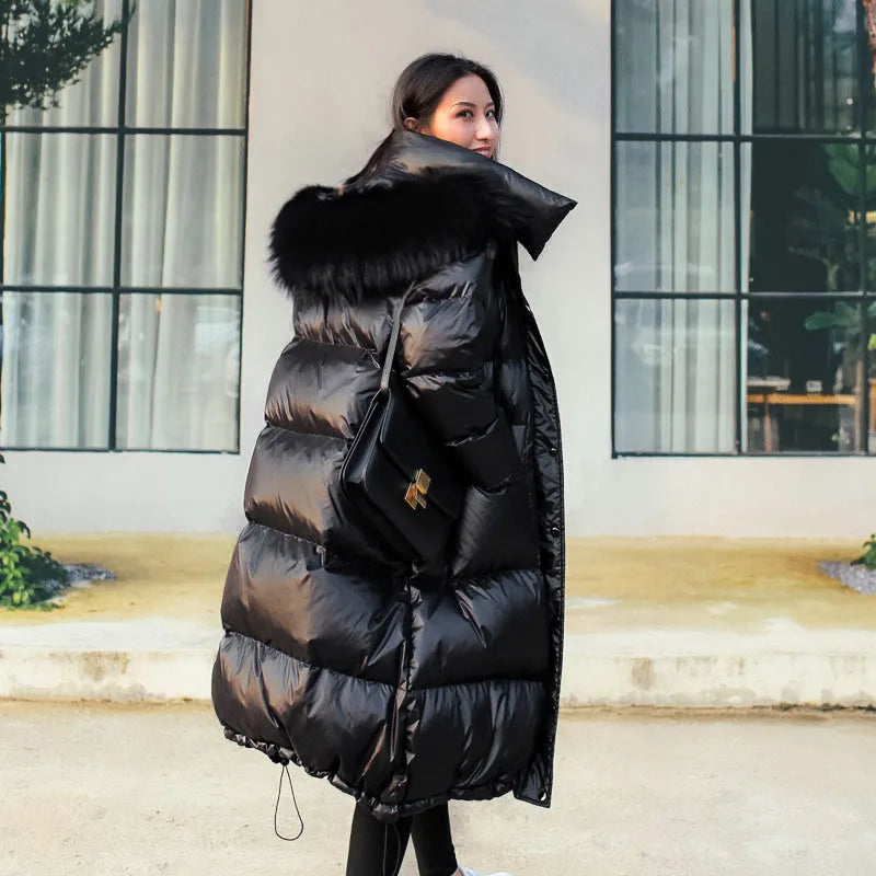 Fur Collar Hooded Down Jacket