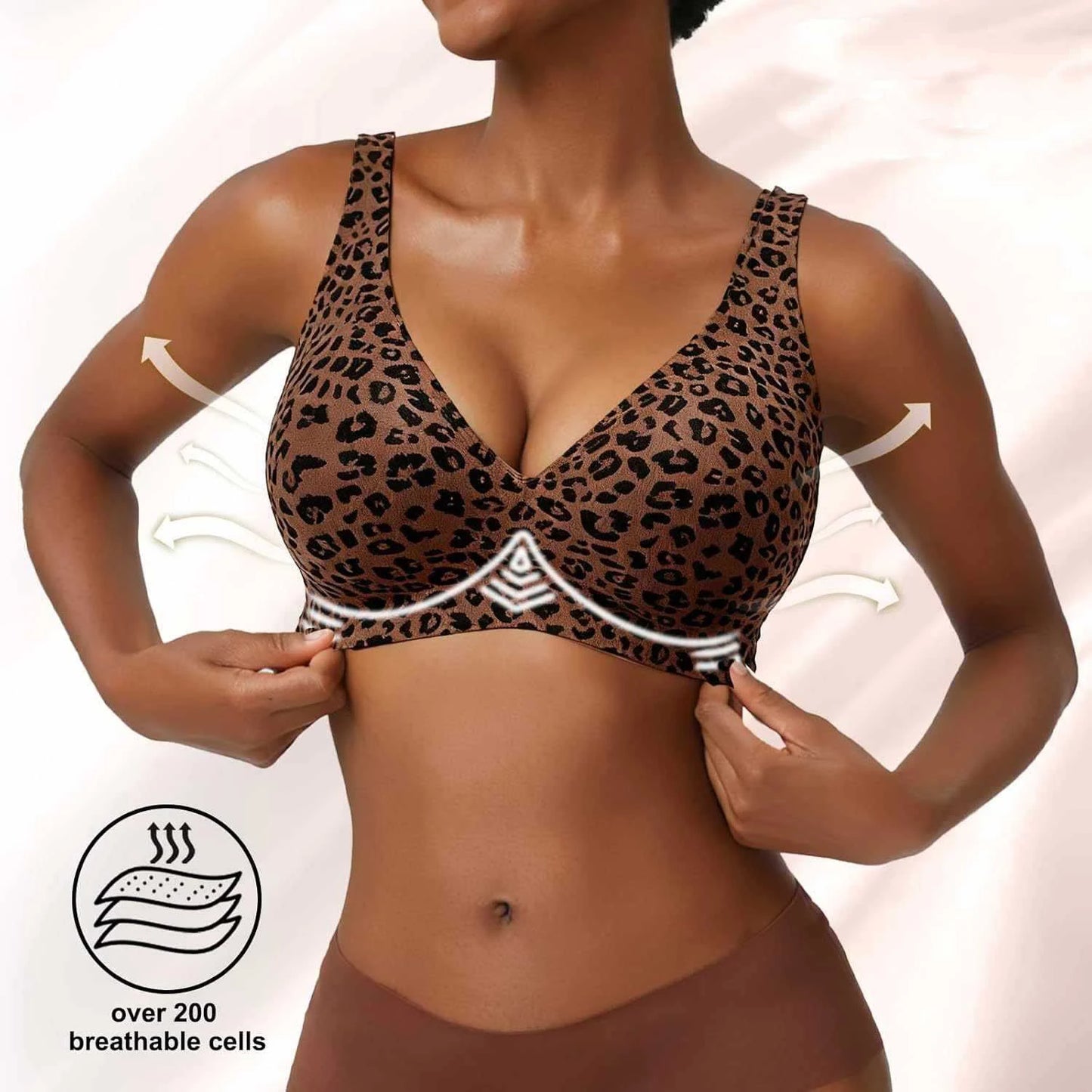 Wire-Free Leopard Print Bra