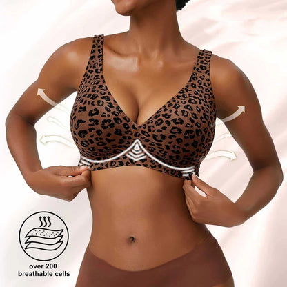 Wire-Free Leopard Print Bra