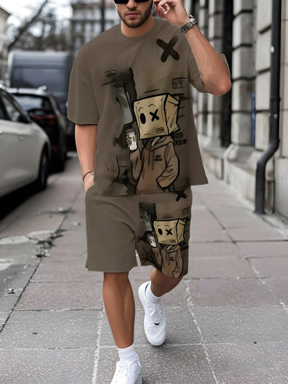 Graffiti Print Loose Sports Set