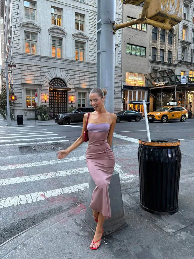 Patchwork Sleeveless Maxi Dress