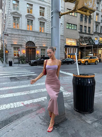 Patchwork Sleeveless Maxi Dress