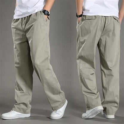 Thin Cotton Loose Straight Trousers