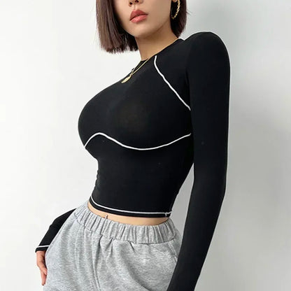 Long-Sleeve Yoga Crop Top