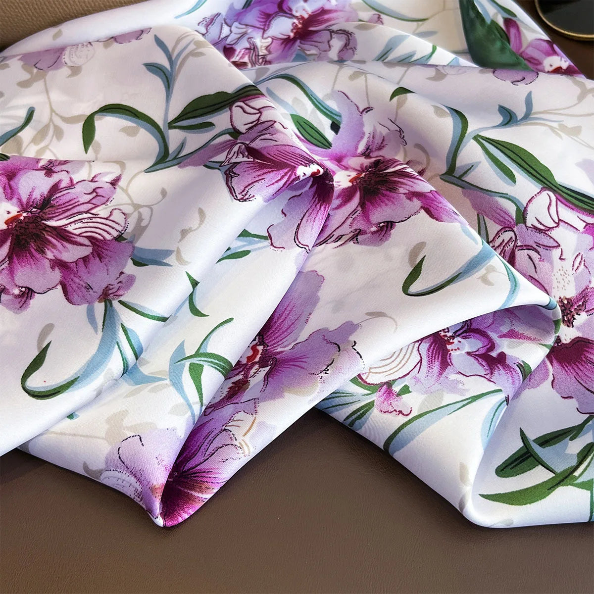 Chain Print Square Silk Scarf