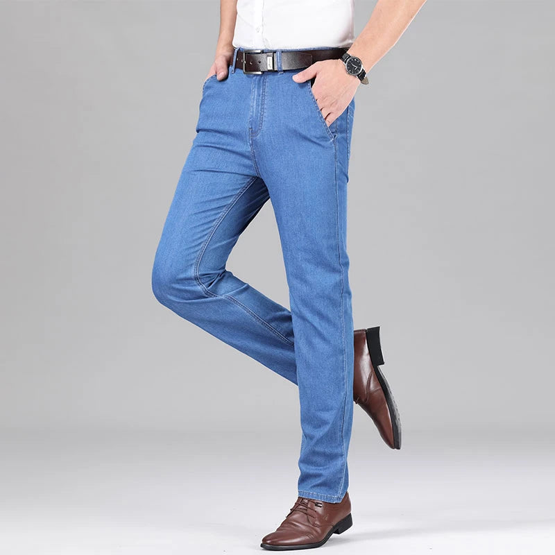 Lyocell Blend Straight Leg Jeans