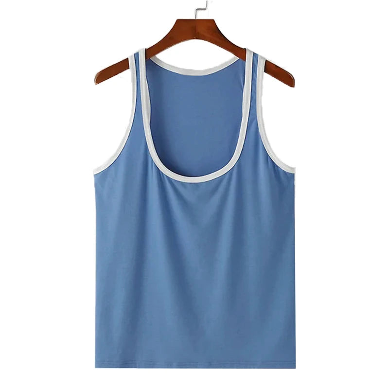 Patchwork Skinny Gym Tank Top