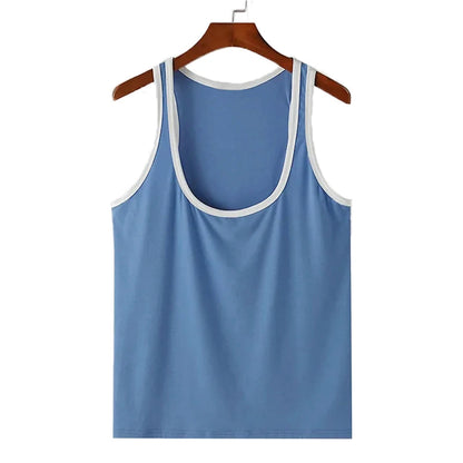 Patchwork Skinny Gym Tank Top