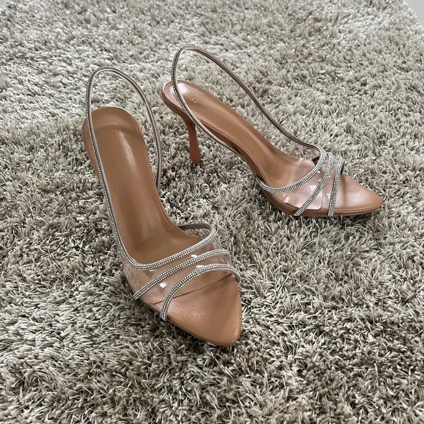 Transparent Rhinestone Sandals