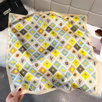 Fruit Print Korean Square Scarf