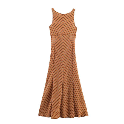 Striped Sleeveless Midi Dress