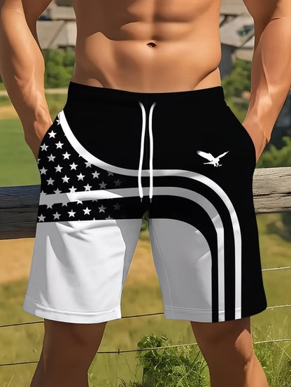 Coconut Tree Print Swim Trunks