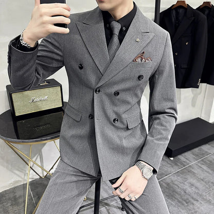 Double-Breasted Formal Groom Suit