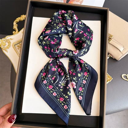 Floral Polyester Square Scarf