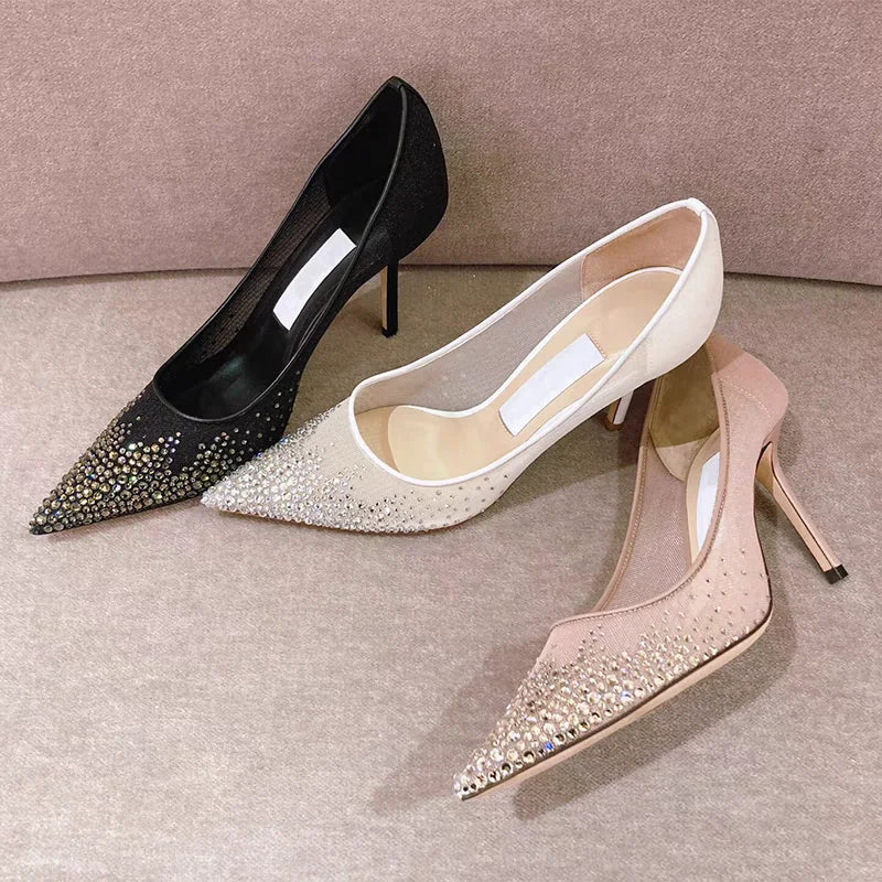 Mesh Pointed Stilettos