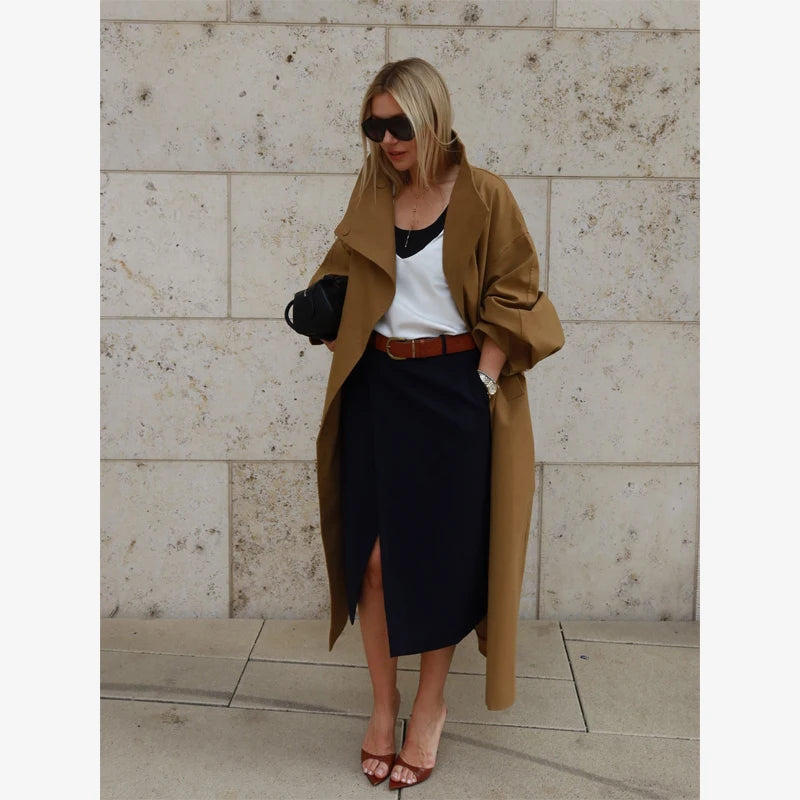 Stand Collar Long Trench Coat