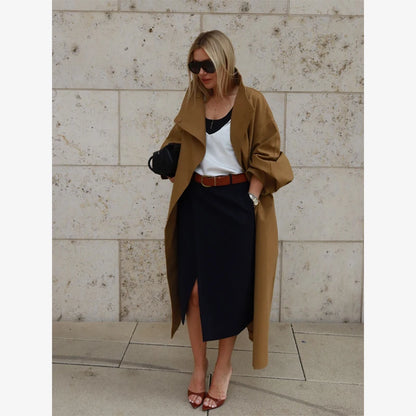 Stand Collar Long Trench Coat