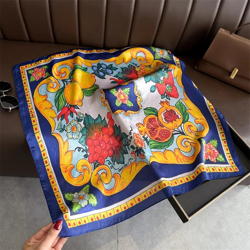 Fruit Print Korean Square Scarf