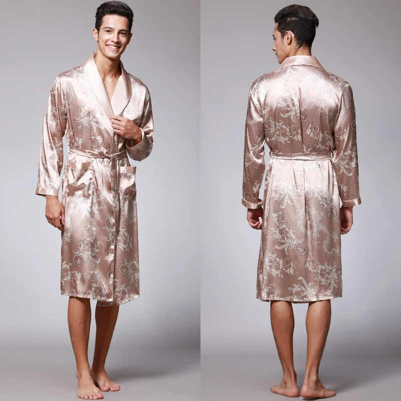Golden Dragon Silk Bathrobe